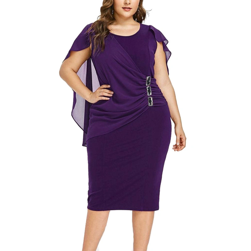 New 2023 Summer Sexy Ladies Cotton Short Sleeve Round Neck Pencil Skirt Dress