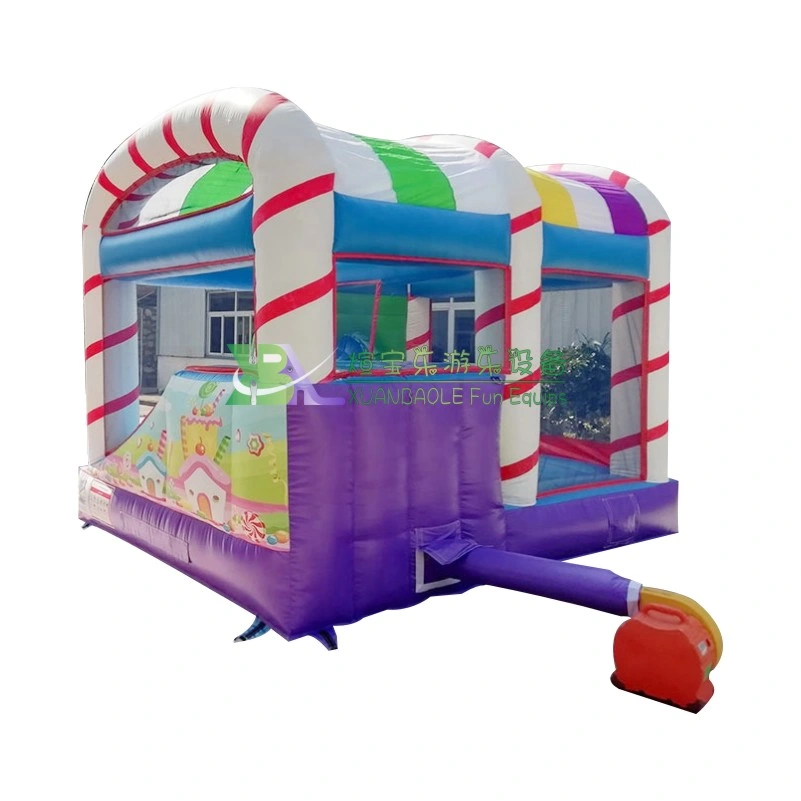 El tema de caramelo Mini hinchables castillo hinchable Sweet Candy Bouncer combinado de la casa con la diapositiva de juegos de entretenimiento para niños