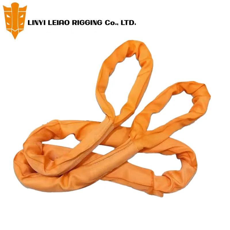 1t-10t Round Lifting Webbing Belt Sling Polyester Serviceable Material Handling