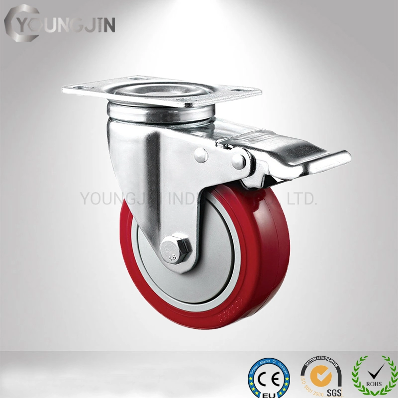 4 Inch PVC Swivel Caster Wheels Heavy Duty Wheels Set of 4 Lockable Ball Bearing