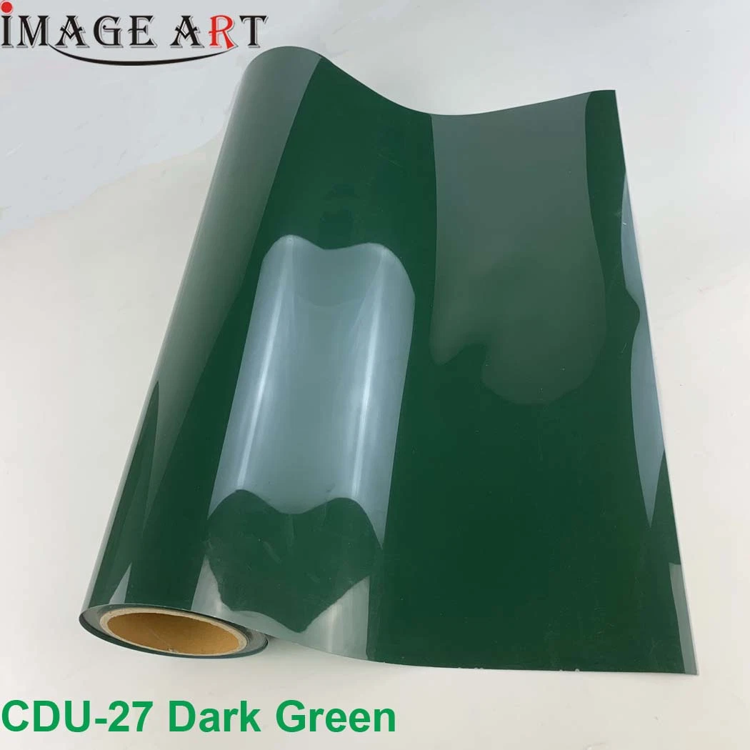 Korean High Quality Flex Heat Transfer Film/Vinyl PU for T-Shirt/Clothes/Fabric Logo Printing Cdu-27 Dark Green