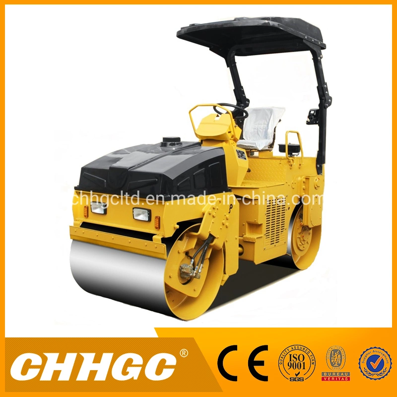 3ton Awning Type Small Compactor, Hydraulic Double Drum Vibratory Mini Road Roller