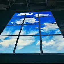 Blue Sky and White Clouds Square LED Panel Ceiling Light for Decoration Indoor