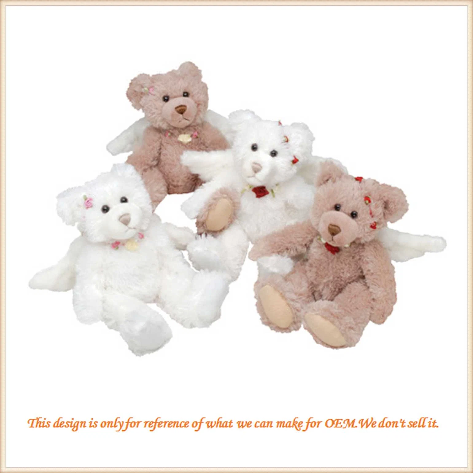 Soft Plush Teddy Bear with Wings for Baby Birthday Gift