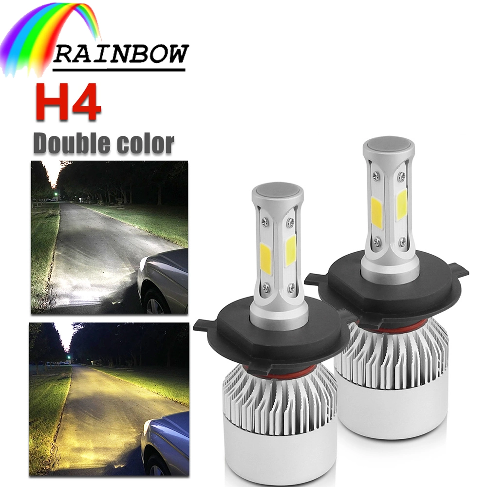 مصابيح LED h4 LED، أنبوب نحاسي مزدوج 3000K، مصابيح LED لـ السيارة H1 H11 Hb3 9005 Hb4 9006 لمبة المصباح الأمامي LED