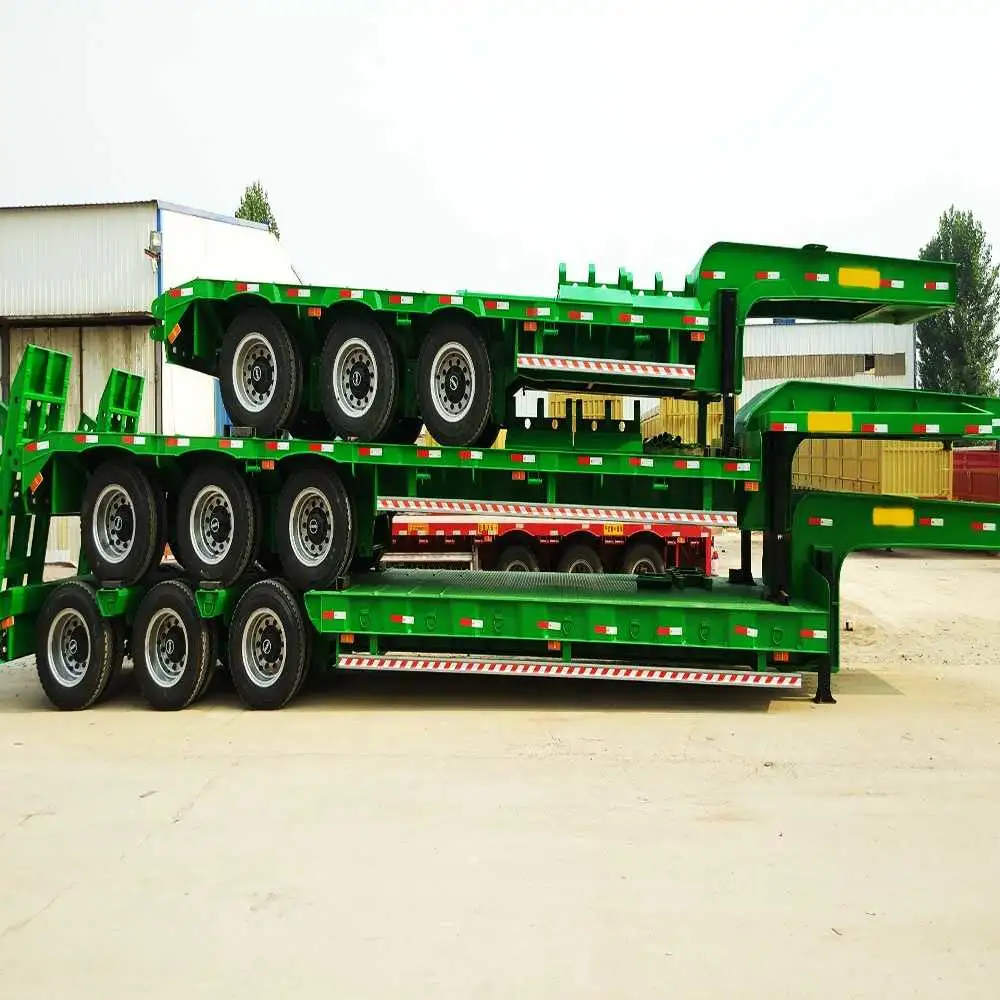 Tri-Axle 40 toneladas de cama baja remolque semi remolque Lowbed en venta