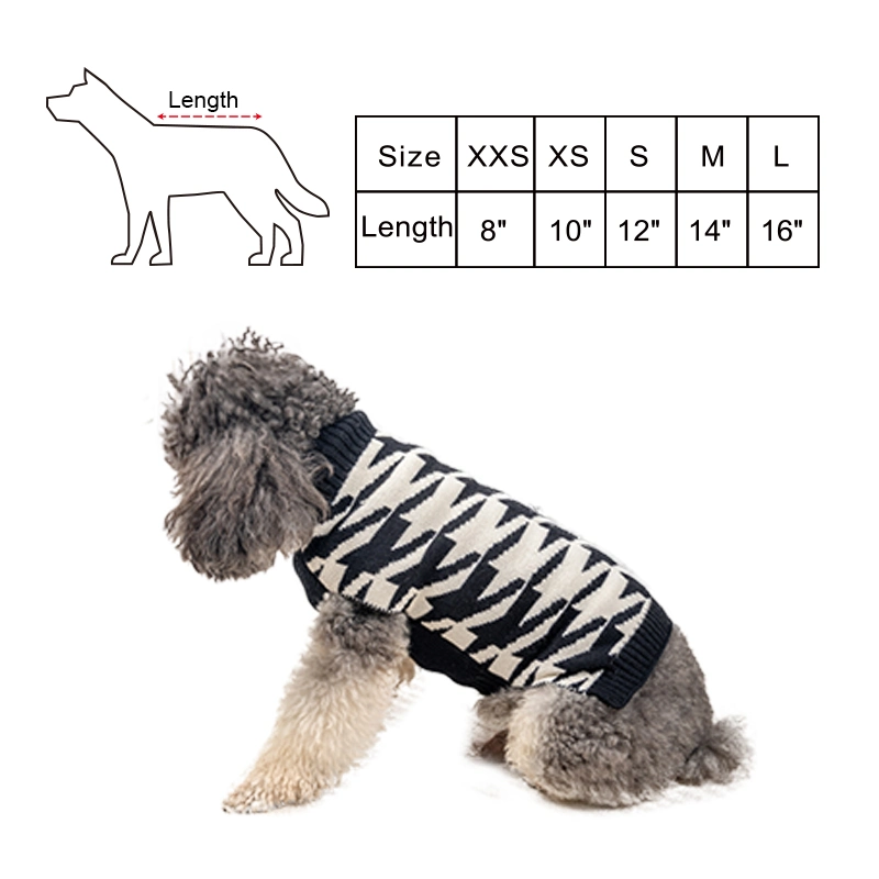 Rena Pet Lozenge Fashionable Comfortable Good Quality Warm Knitted Soft Designed Diamond Pattern Dog Sweater