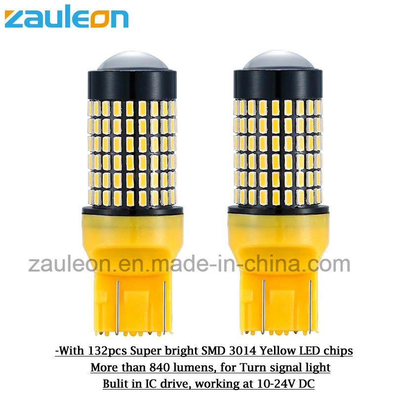 Luz exterior del coche T20 7443 Lámpara de señal de giro LED amarilla.