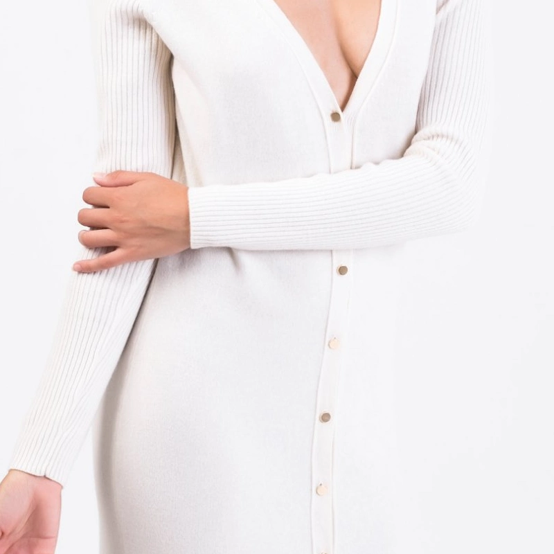 Os direitos das mulheres moda lã merino longo vestido Cardigan suéter