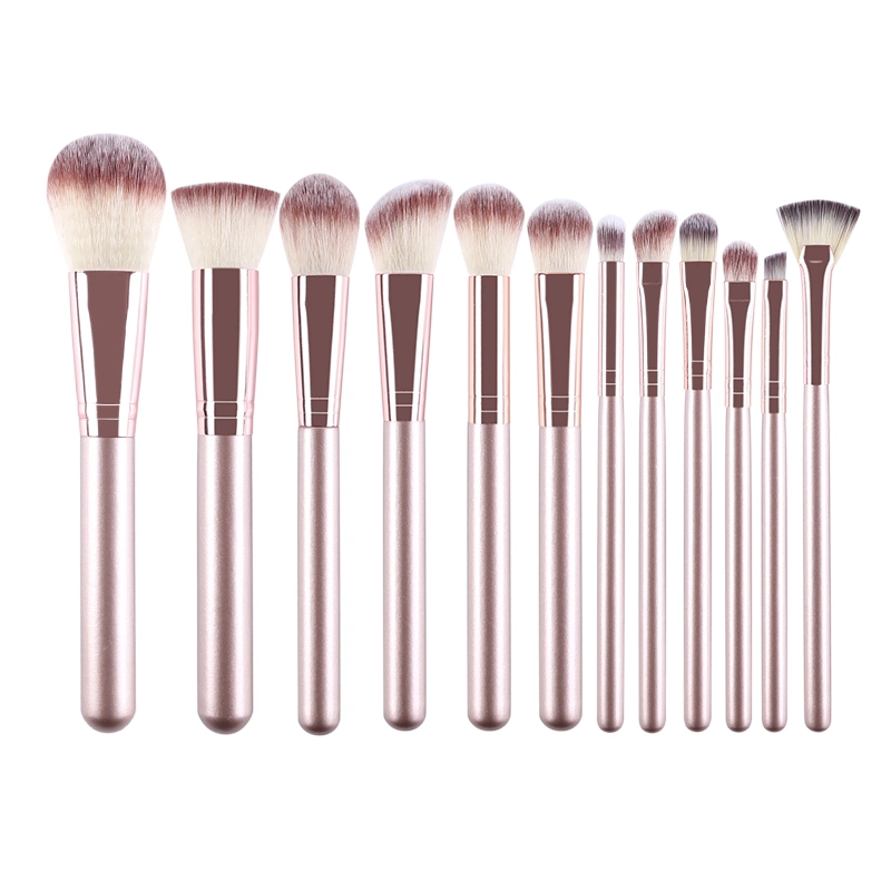 Professionelle 12pcs kosmetische Bürsten Kit ODM OEM Fabrik Luxus Rose Gold Make-up Bürsten Set mit Reise-Portable-Tasche