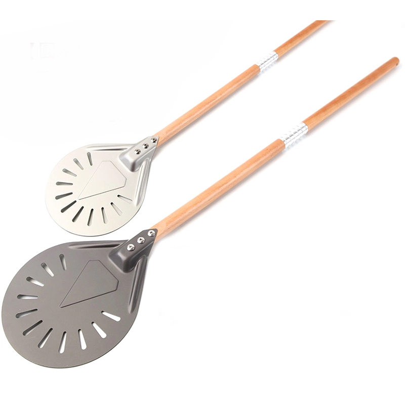 Perforated Round Pizza Turning Peel Rotating Pizza Peel Shovel Oven Brush Pizza Accessories Set