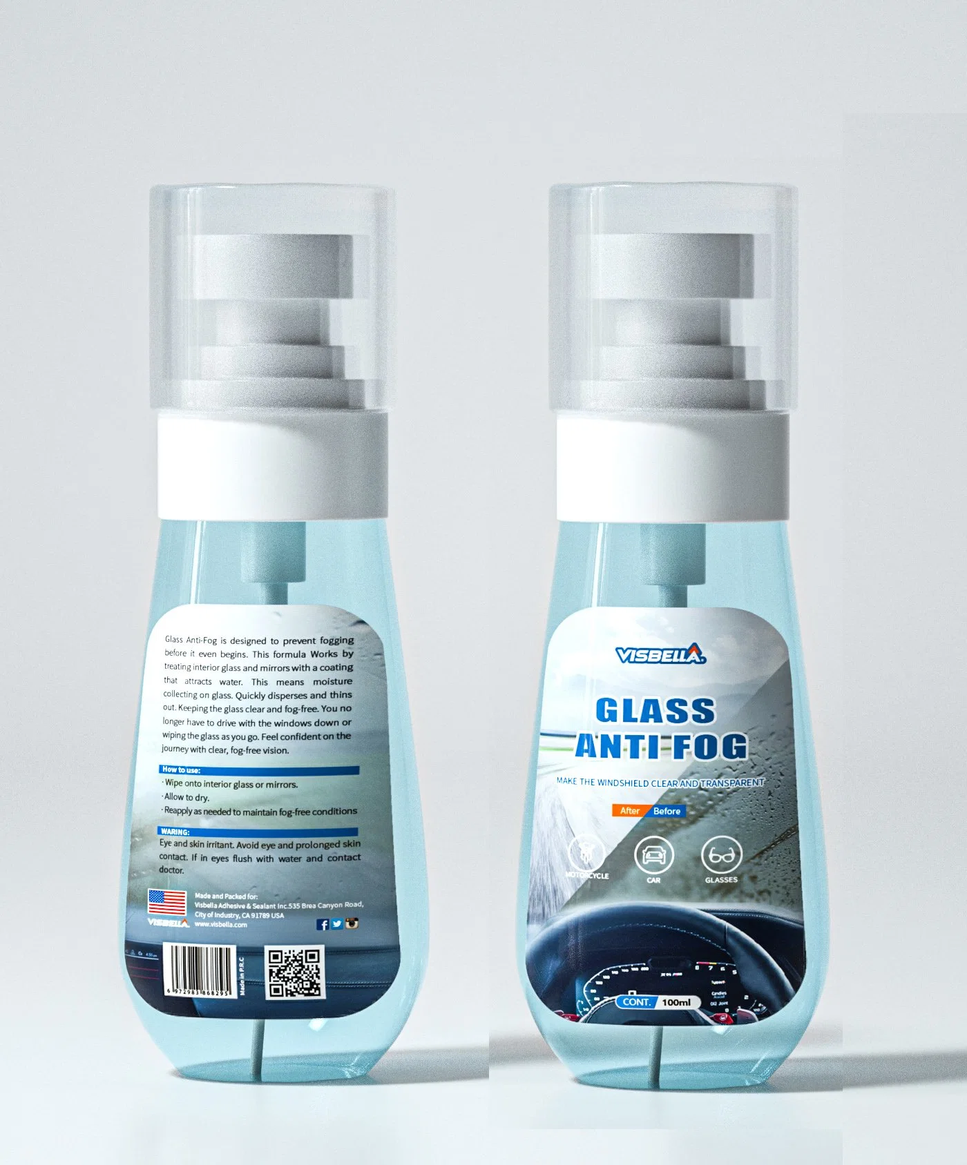 Verre anti-buée lentilles de miroir revêtement de pare-brise pour voiture 100 ml