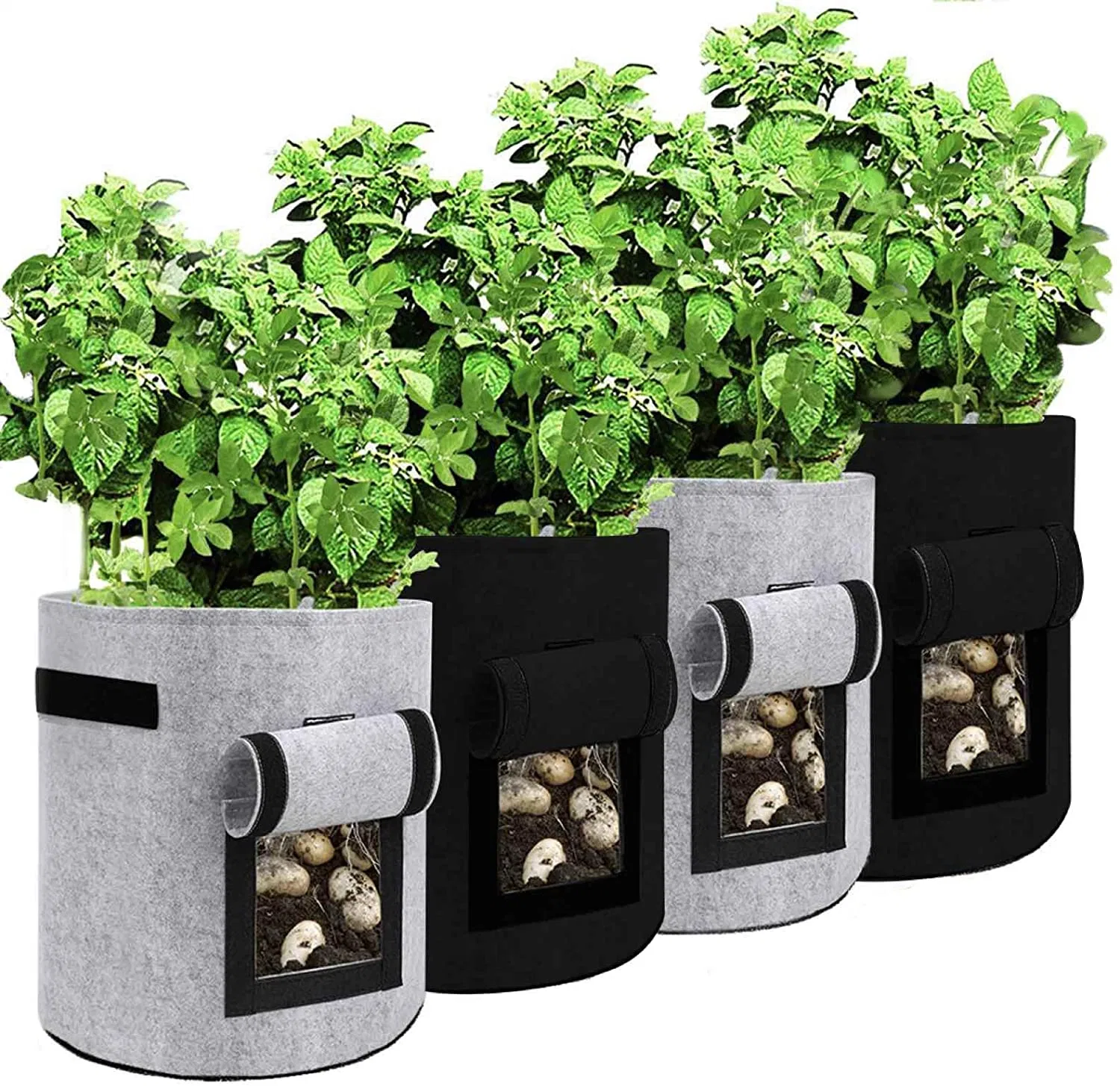 3/5/10/25 Gallon Recycled Fabric Plant Nursery Planter Garden Planting Potato Growing Bag Tote Felt Grow Bag for Vegetable/Flower/Tomato