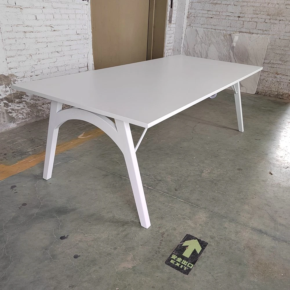 Good Quality Commercial Event Hire Furniture White Wood Rectangle Table Folding Event Rental Dining Table