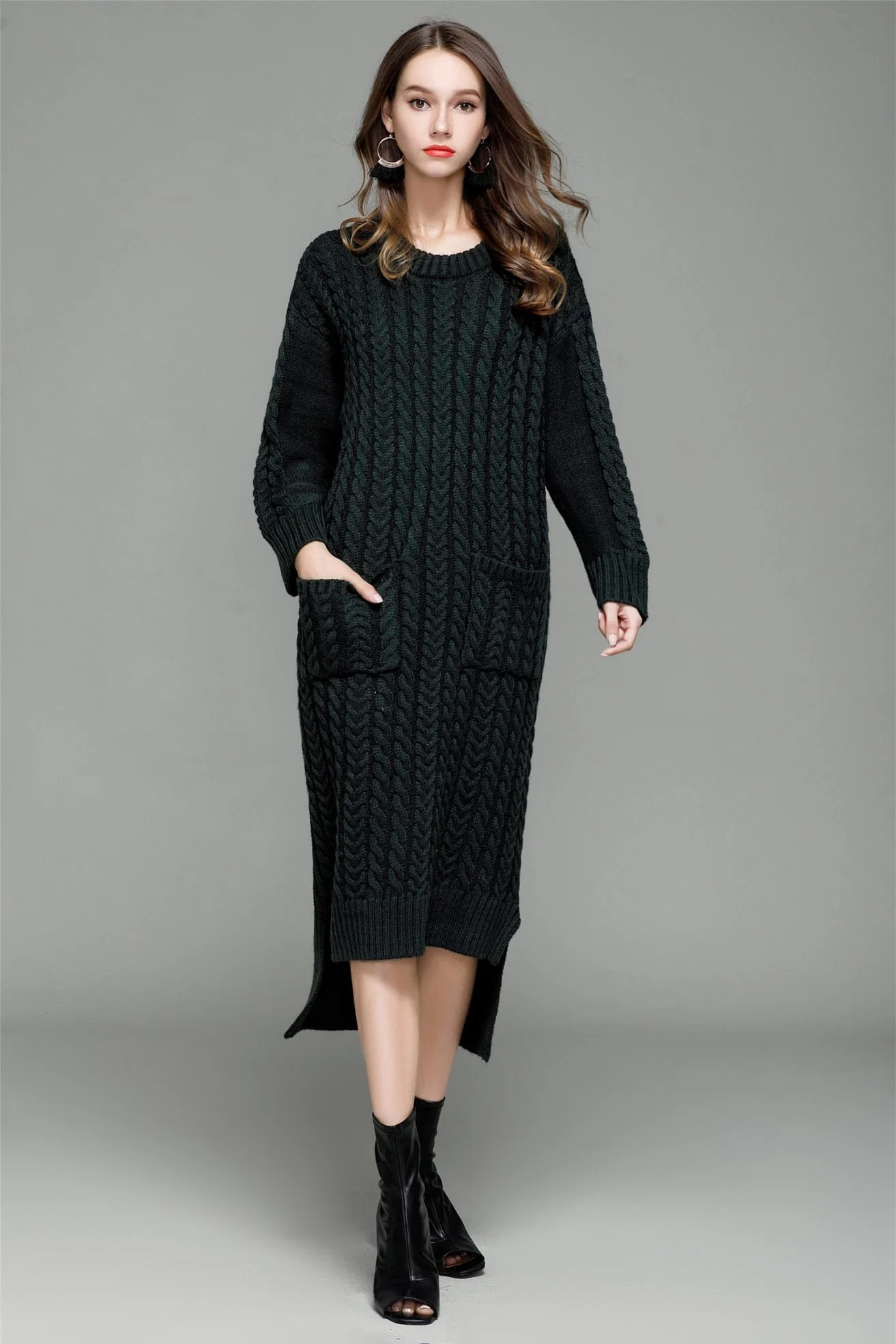 Winter Strickmode Pullover Pullover Pullover Frauen Mode Casual Kleid