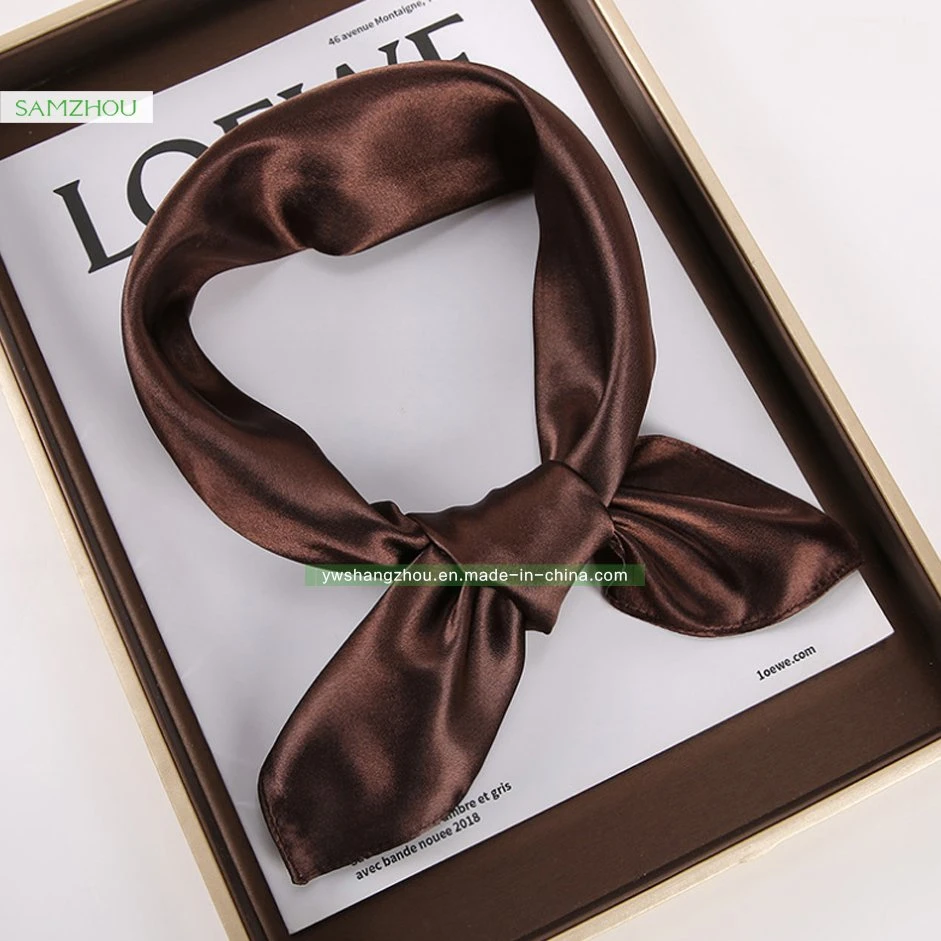 60*60cm Satin Silk Plain Cravat Fashion Lady Square Scarf