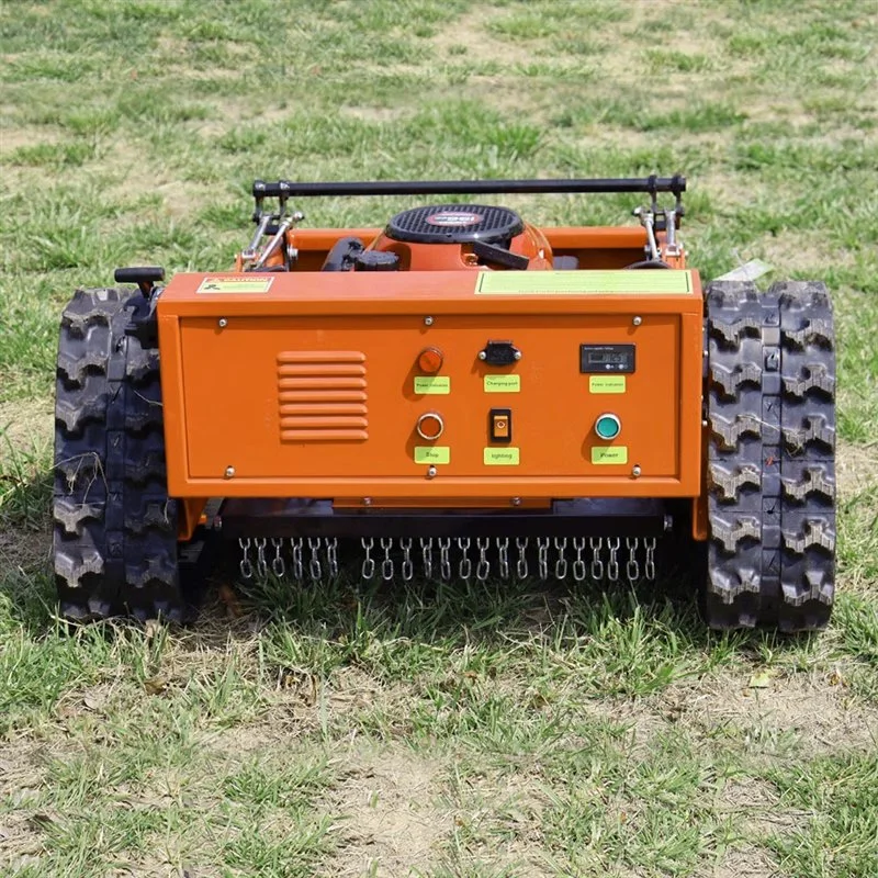 Remote Control Garden Crawler Small Lawn Mower on Road Slope