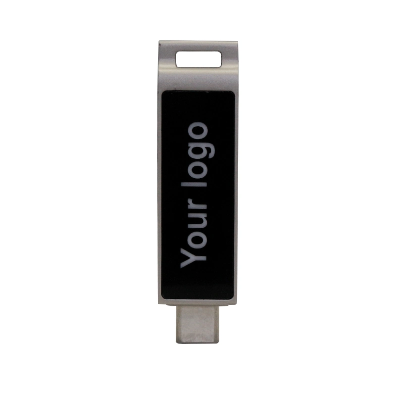 4GB 8GB 16GB Promotional Gift Customized Logo Luminous USB Flash Drive Type-C Metal USB 2.0 3.0 Flash Disk