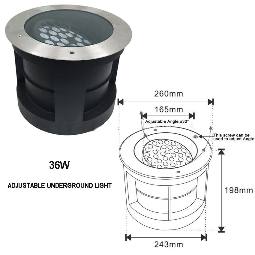 2023 LED جديد زاوية قابلة للضبط قابلة للضبط من الفولاذ المقاوم للصدأ IP67 مصباح إضاءة الأرضية الأرضية الموجود تحت الأرض تحت الأرض