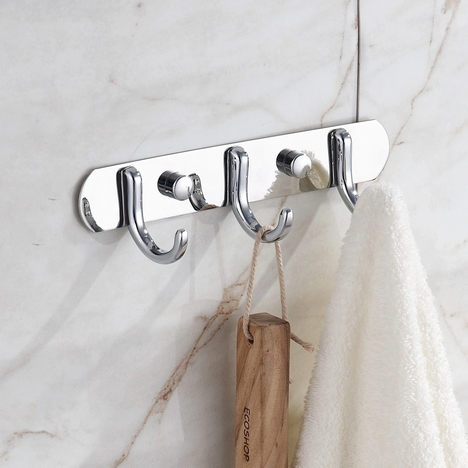 Silber Basic Haken Wand-Badezimmer Kitchen Robe Haken