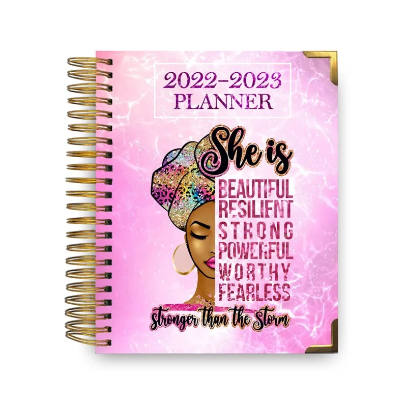 Personnaliser votre journal Design Planner portable laitiers Manifestations d'impression Journal Planner pour les femmes noires