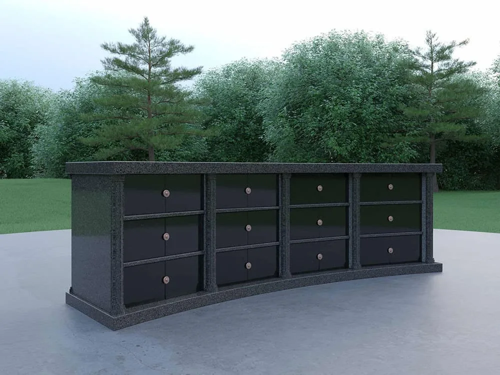 Rectangle Shape Granite Columbarium with 24 Niches, 36 Niches and 72 Niches