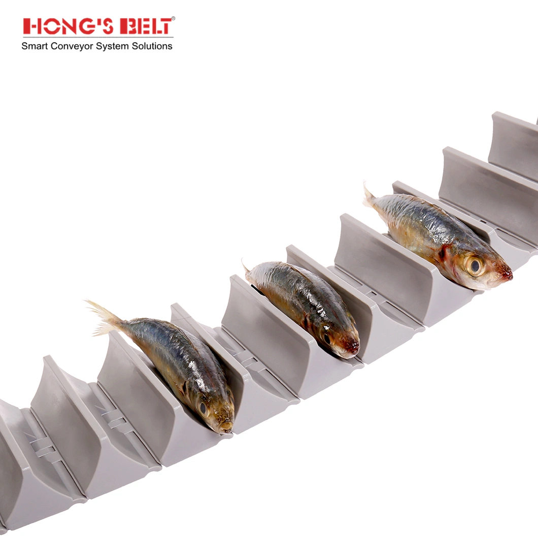 Hongsbelt HS-820-K400-26mm Cleat Slat Top Chain with Actal Material Table Top Chain for Fish Industry