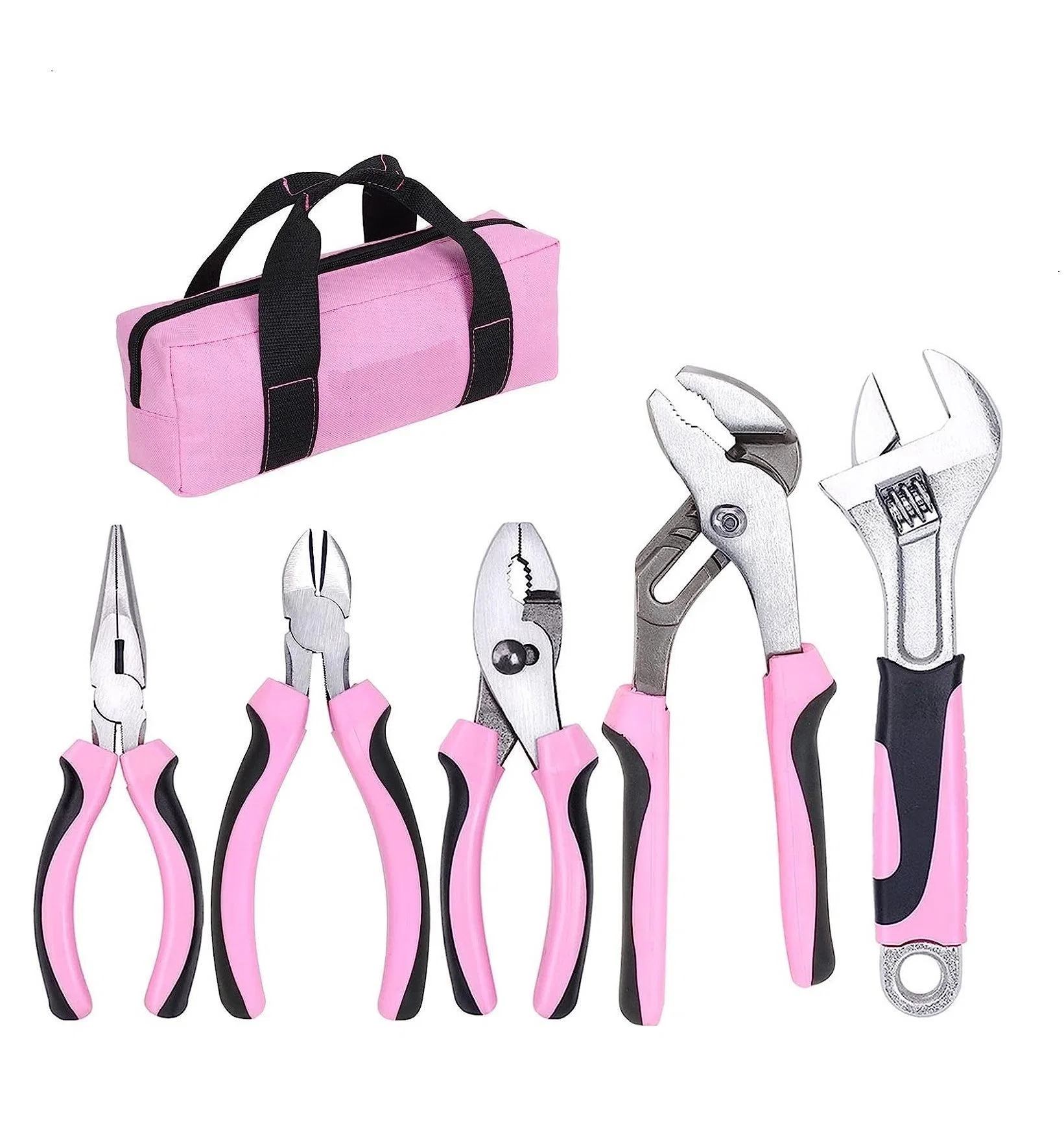 Multi-Function OEM Factory 5-Piece High Carbon Steel Tools Pliers Set with Dipped Handles