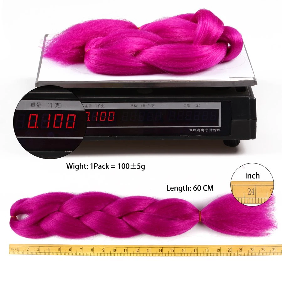 Mejor Venta de 82pulgadas 165g de mezcla de fibra de baja temperatura de color Crochet Jumbo Hair Extension