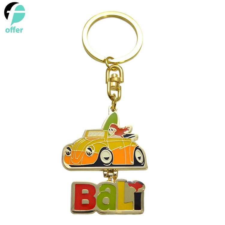 Personalizar Logo Enamel Metal Cartoon Car Key Ring