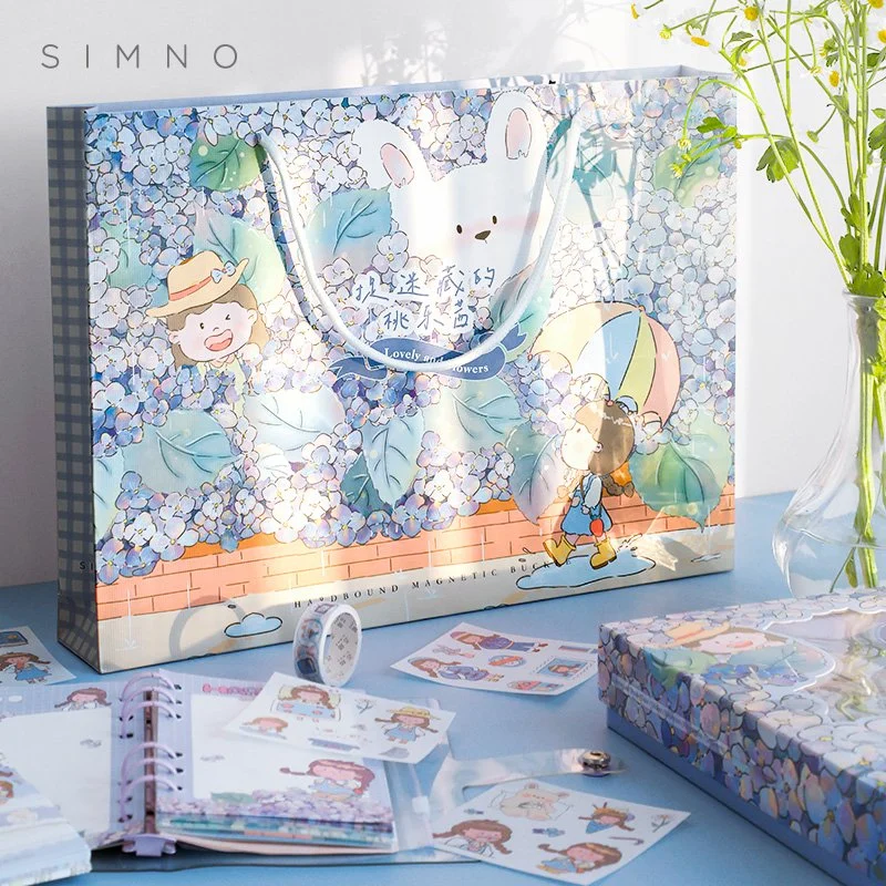 Chinesische Retro-Stil Journal Notizbuch Geschenk-Set mit Bändern Farbe Innere Tagebuch Mädchen Geburtstagsgeschenk Schreibwaren Produkte