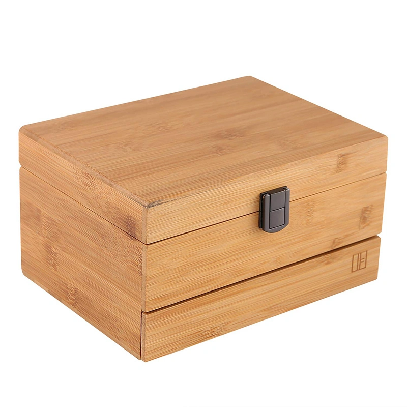 Mate de la Joyería de bambú rectangular simple caja de regalo