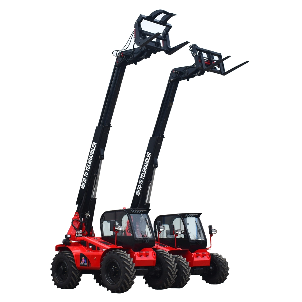 Discount Price Telescopic Handler Small Wheel Forklift Loader for Sale 3ton 6-7m Telehandler 4 Wd Cummins Engine Spares 55-75kw