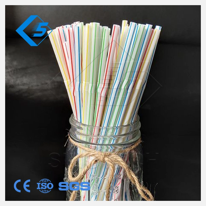 High quality/High cost performance  Automatically PLA PP Plastic Food Grade Degradable Party Use Colorful Artistic Straws Extruder with Bending Bender