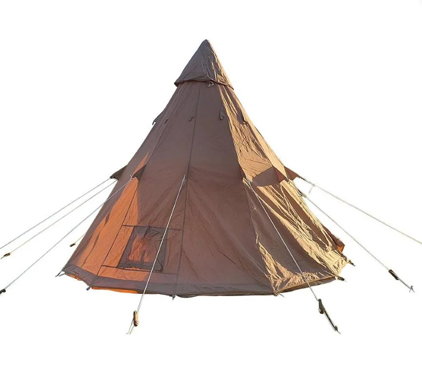 Pronto para envio Família Tenda Indiana 4 Pessoa Tipi tenda 2000mm fábrica chinesa de lona impermeável de dezenas de piscina recordações para venda