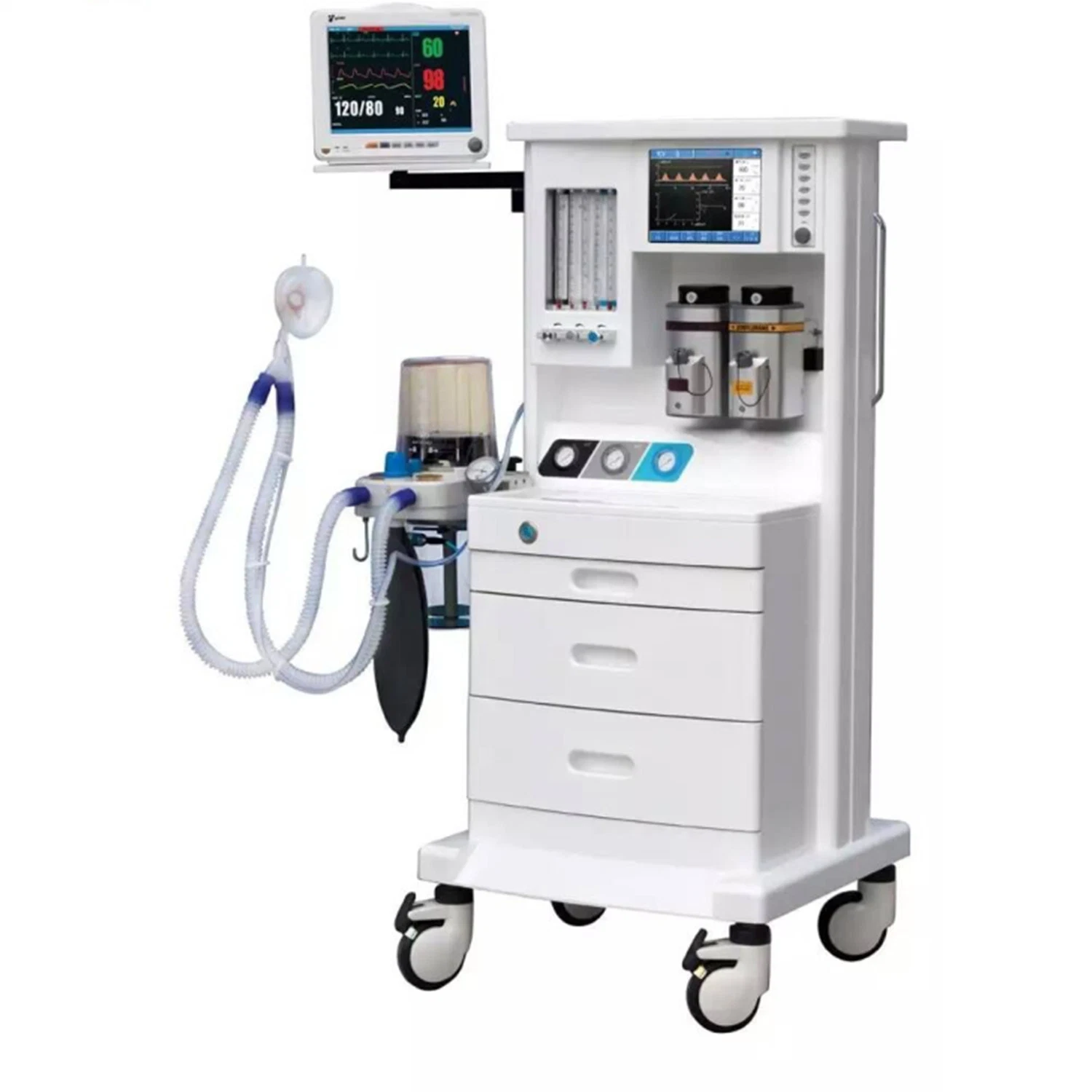 Портативные медицинские хирургические комнаты оборудование наркозному аппарату ИВЛ с и 2 Vaporizers