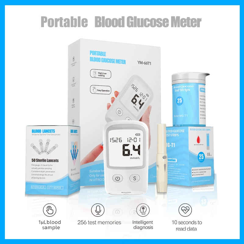 Hot Sale LCD Display Blood Glucose Meter Quickly Test Glucose Meter with Strip