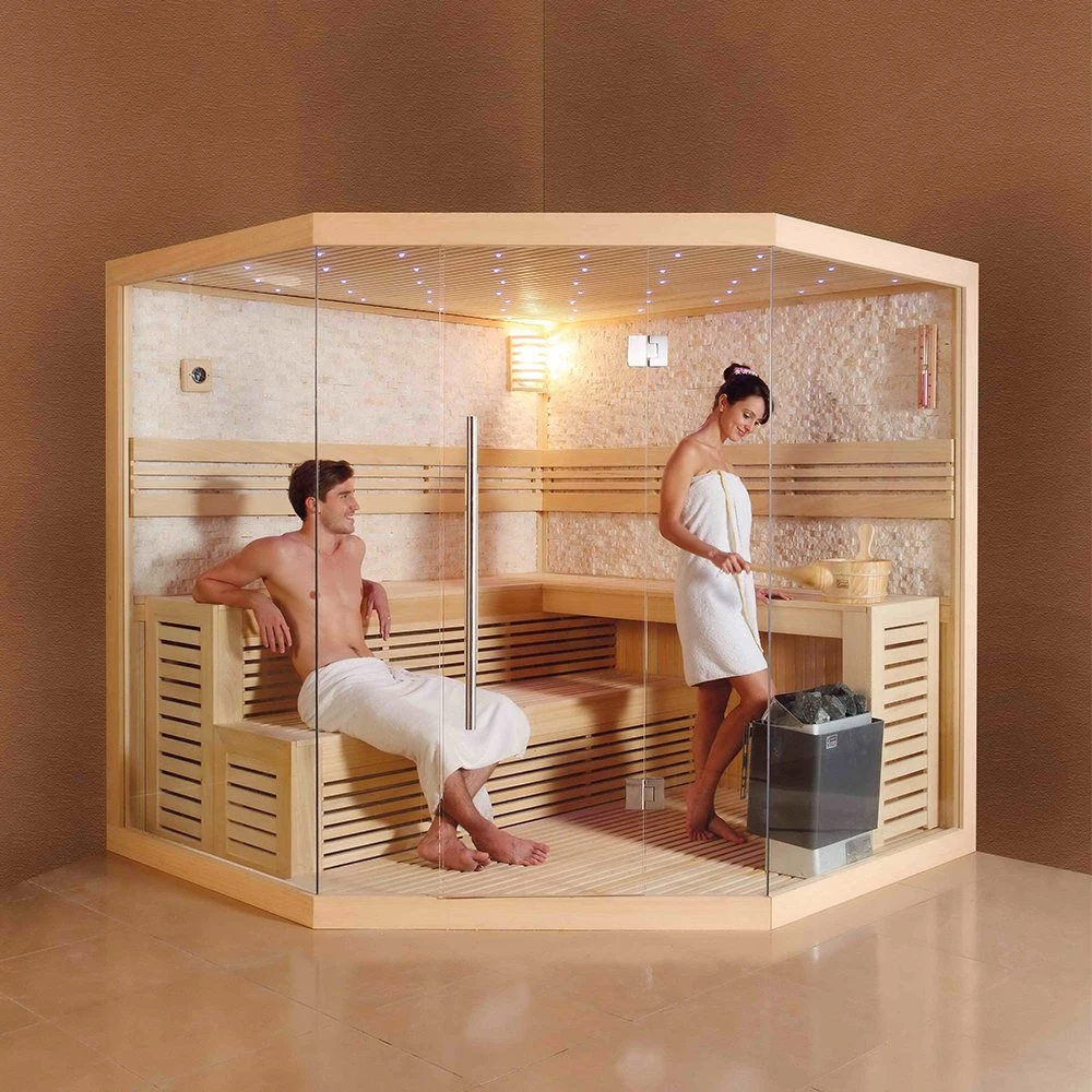 La moda 2 personas Piscina interior Sauna de Madera seca