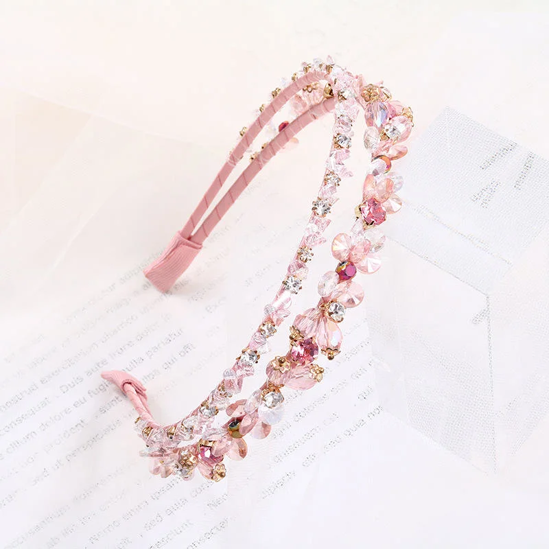 Floral Shape Crystal Hair Band Hairband Bridal Wedding Hair Ornaments for Wholesale/Supplier