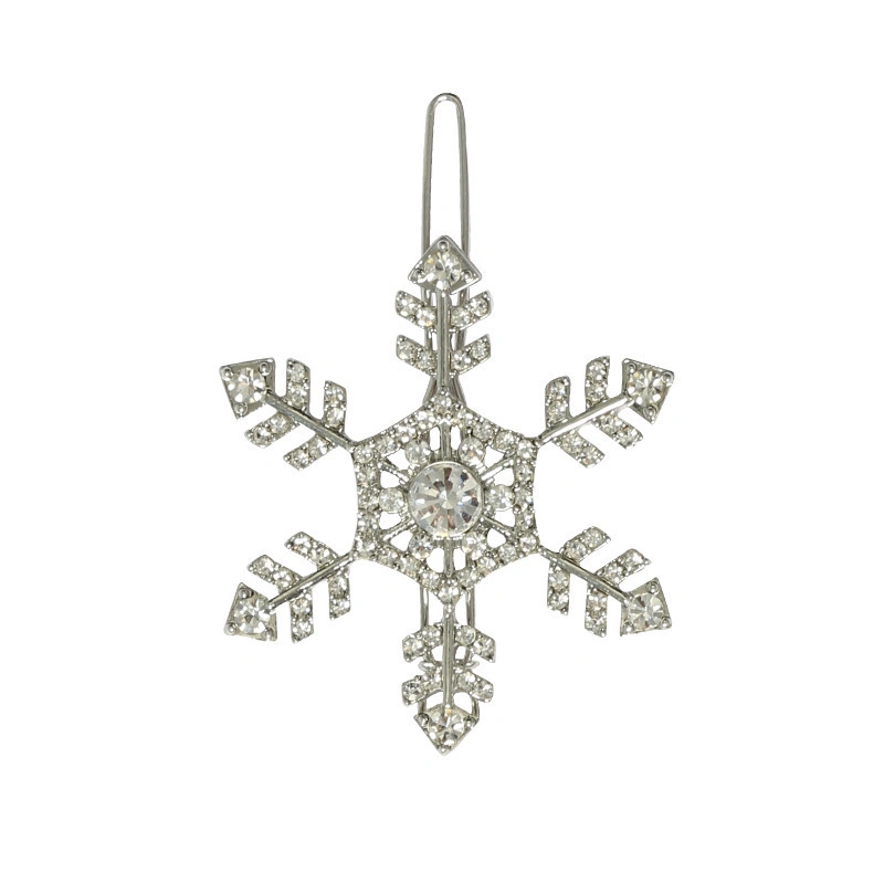 New Hair Accessories with Diamond Frog Buckle Simple Snowflake Hair Clip