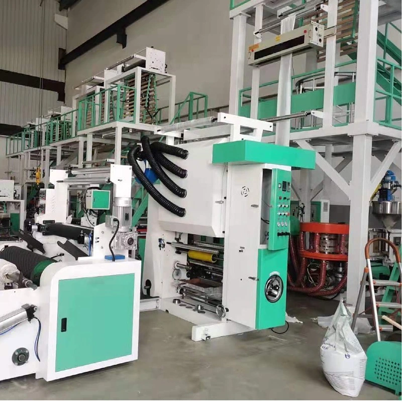 Máquina sopladora de película plástica de doble color de alta calidad HDPE para la fabricación Bolsa de chaleco