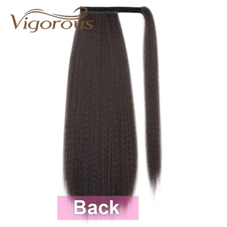 Top Quality Long Wrap Around Yaki Synthetic Ponytails Hair Extensiom