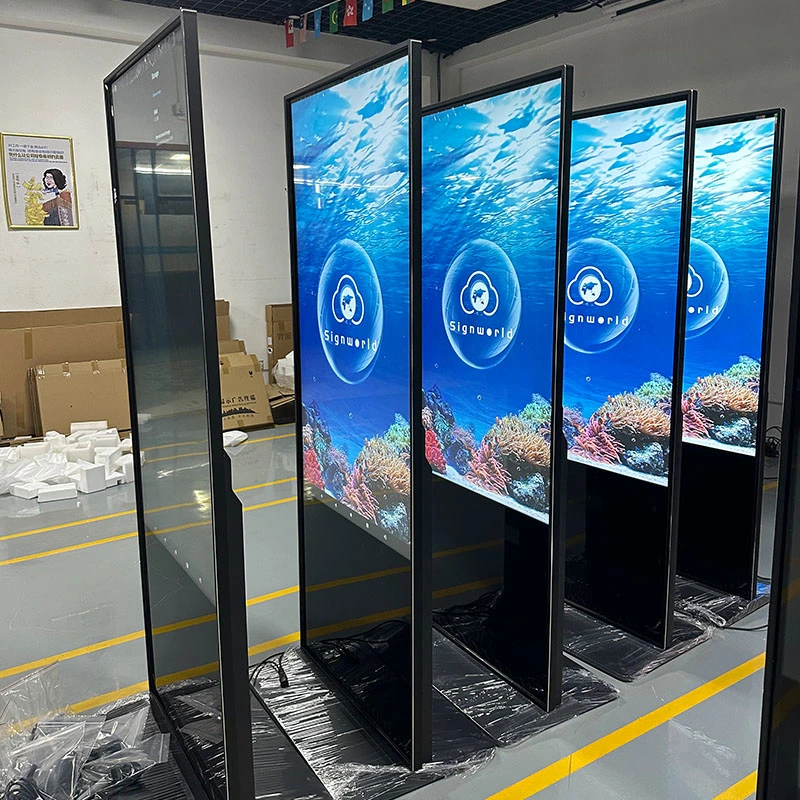 Hot 55 65 Inch Floor Standing Interactive Touch Screens Totem Kiosk HD Full Color Vertical Digital LCD Display Sigange