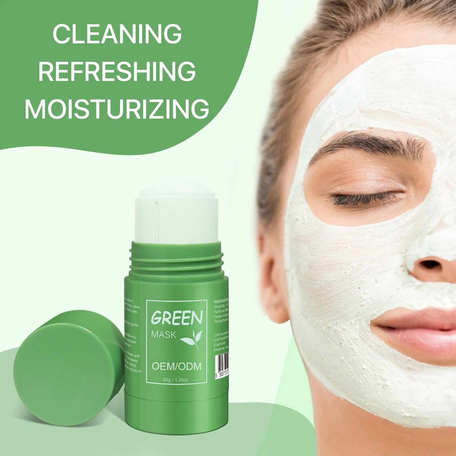 Face Skin Care Moisturizing Cleansing 40g Pink Clay Mask Stick Personal Facial Skin Care Face Mask