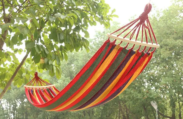 Small Outdoor Travel Hammock, Casual Canvas Swing Double Hammock, Widened Outdoor Hammock