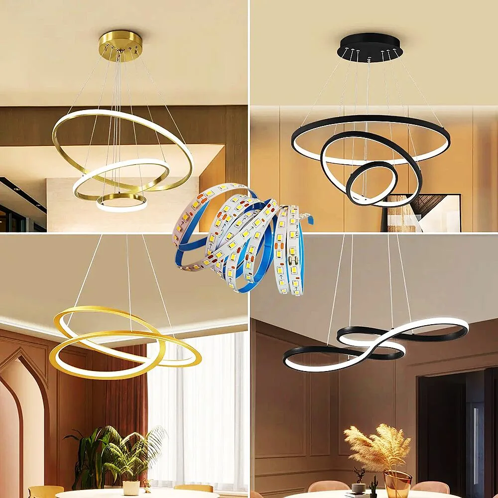 Dual Color DC48 DC60V 200 LEDs/M Constant Current LED Strip Lamp for Living Room Home Creative Ring Circle Chandelier