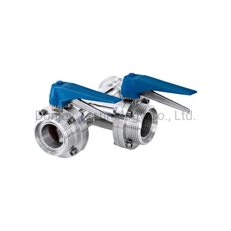 Stainless Steel Manual Butterfly Sanitary Valve With Multi-Position Handle