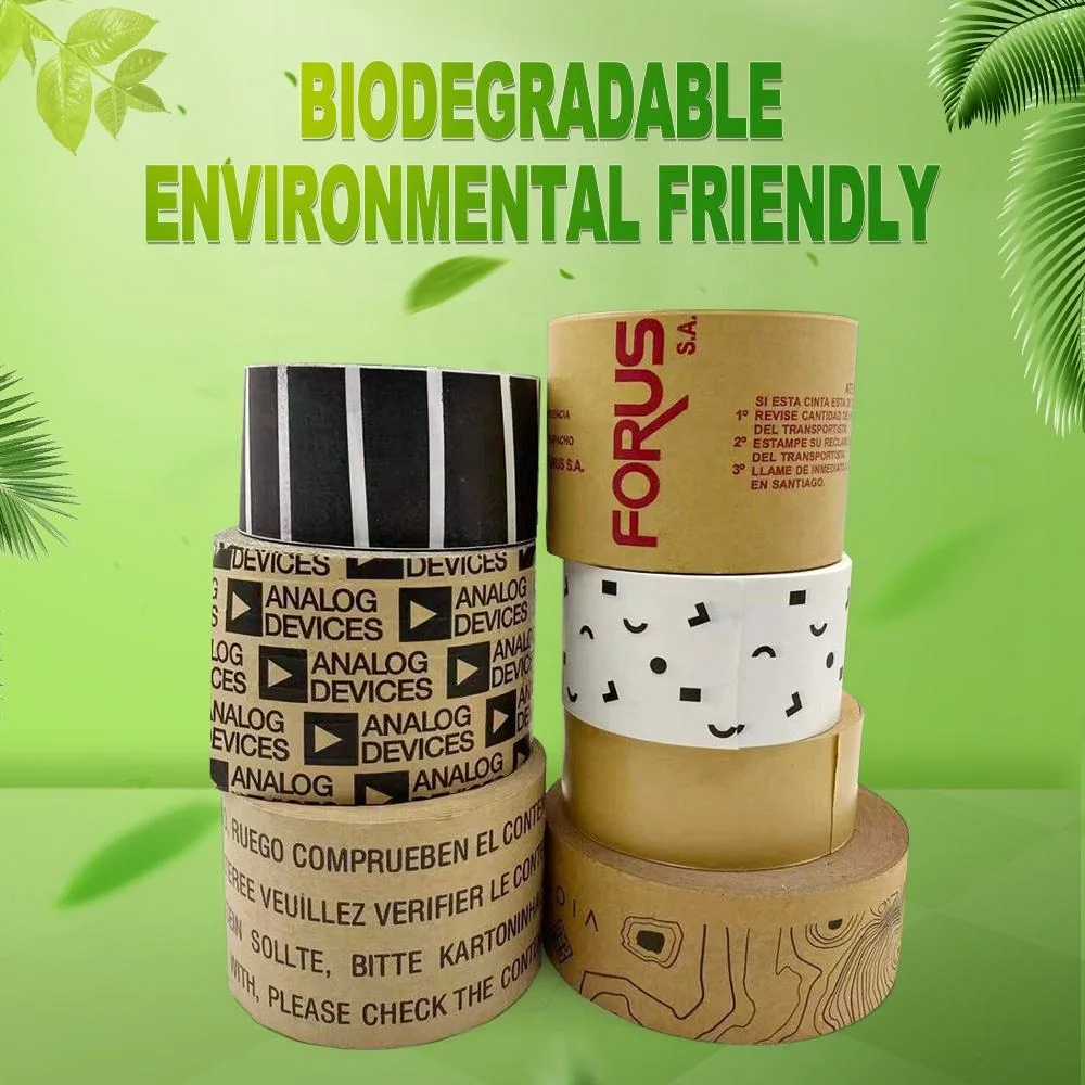 Directa de Fábrica de agua Biodegradable activado Kraft reforzado marrón engomado cinta de papel