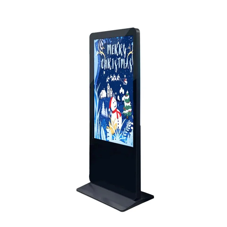 شاشة LCD 43 بوصة Digital Signage Media Player داخلي بنظام Android تفاعلي عرض إعلانات الشاشة وضع الأرضية توتيم