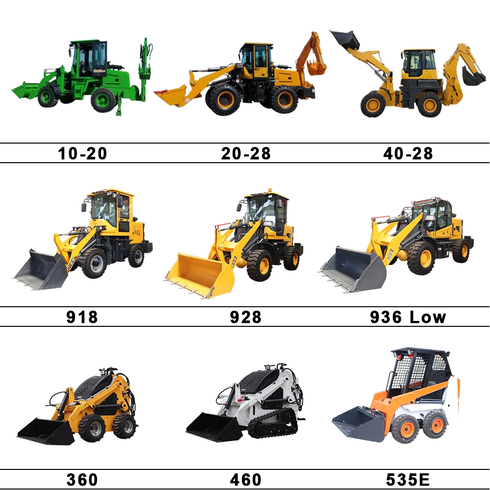 Sdjg CE EPA 13.5HP 25HP 4WD Diesel Gasoline Wheel Narrow Compact Small Mini Skid Steer Loader